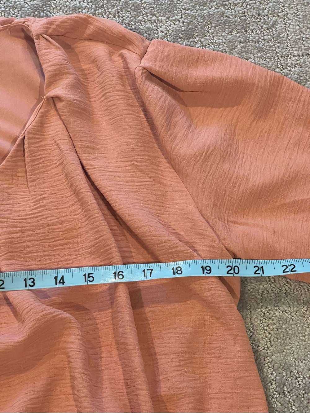 Bishop + Young Bubble Hem Long-Sleeve Blouse, Cropped, V Neck, Pink, Size M - Picture 8 of 16